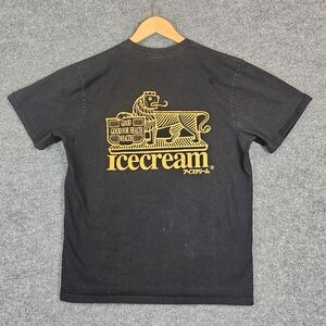Icecream Black T-Shirt with Gold Lion‎ Graphic
